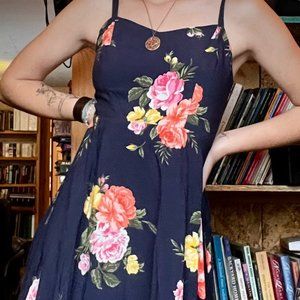 Navy Floral Summer Dress